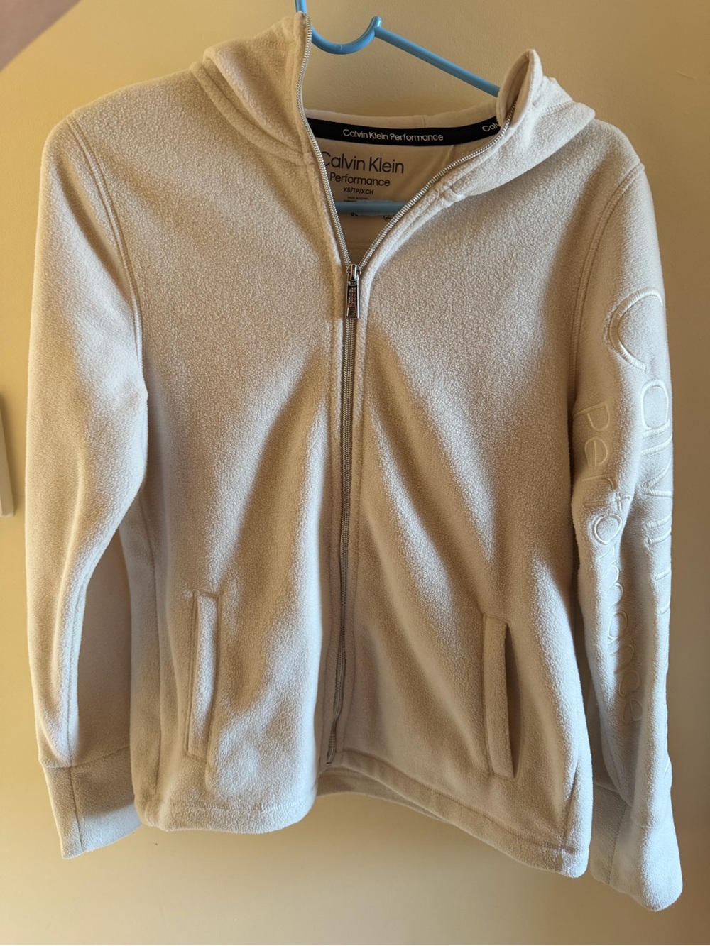 Calvin Klein Performance Women Cream Full-Zip Fleece Jacket